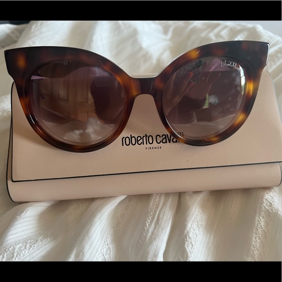 Roberto Cavalli Oval Sunglasses RC1098 Montopoli 52N Dark Havana 55mm 1098 - Picture 2 of 6